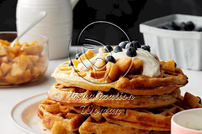 Apple Pie Ricotta Waffles