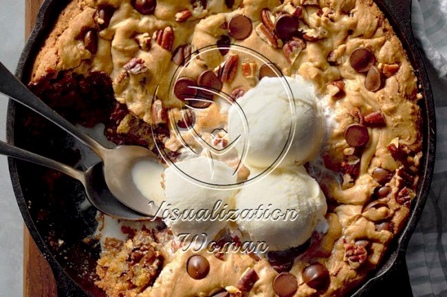 Chocolate Pecan Skillet Cookie