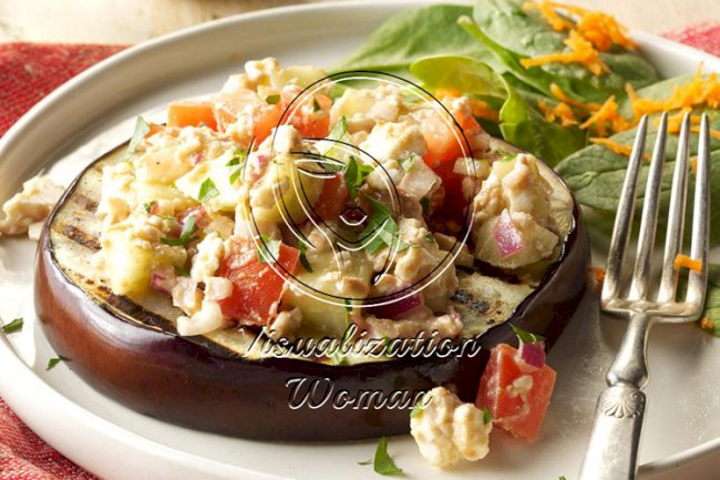 Grilled Eggplant with Feta relish