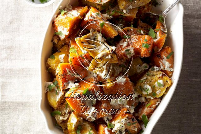 Roasted Herbed Squash with Goat Cheese