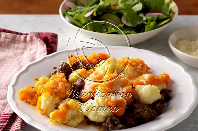 Butternut Squash, Cauliflower & Beef Shepherd’s Pie