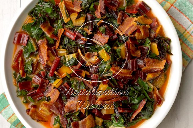 Chard with Bacon-Citrus Sauce