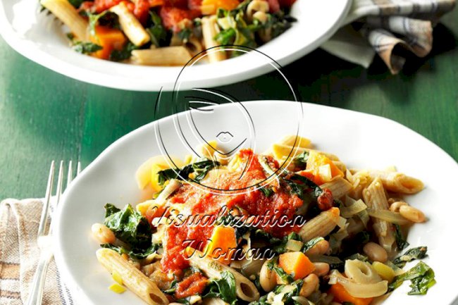 Chard & White Bean Pasta