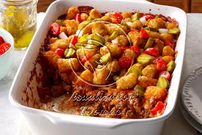 Bacon Cheeseburger Tater Tot Bake