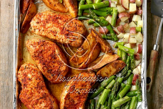 Pork and Asparagus Sheet-Pan Dinner