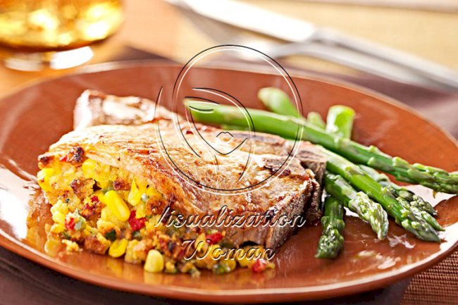 Corn-Stuffed Pork Chops