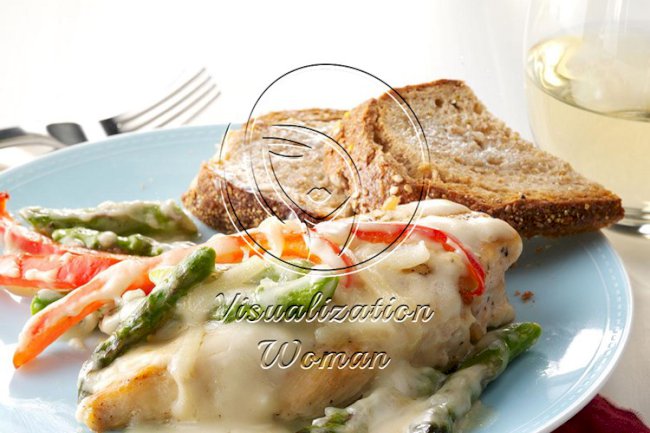 Baked Monterey Chicken with Roasted Veggies