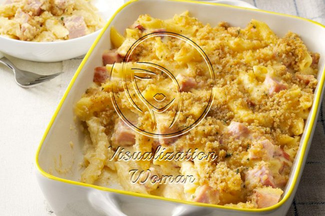 Ham & Swiss Baked Penne