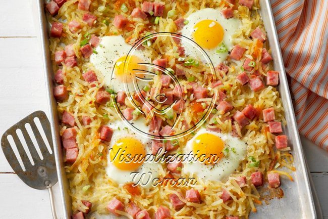 Southern Hash Browns and Ham Sheet-Pan Bake
