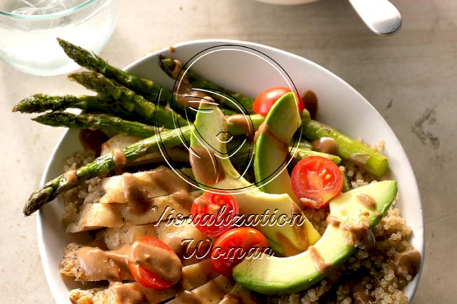 Chicken Quinoa Bowls with Balsamic Dressing