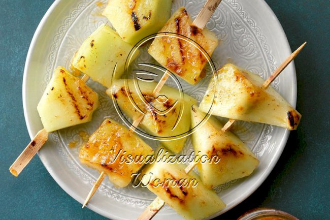 Ginger-Glazed Grilled Honeydew