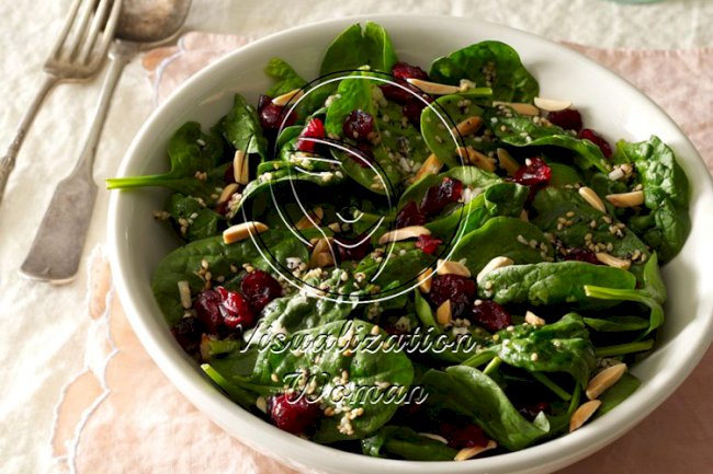 Cranberry-Sesame Spinach Salad