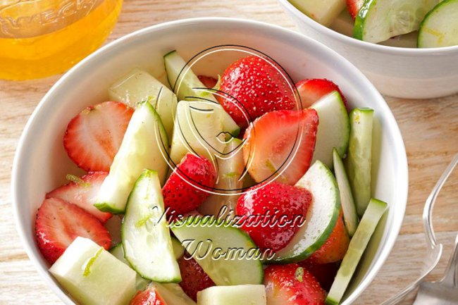 Strawberry, Cucumber & Honeydew Salad