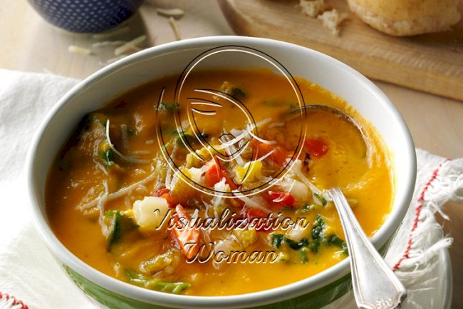 Spicy Sweet Potato Kale Cannellini Soup
