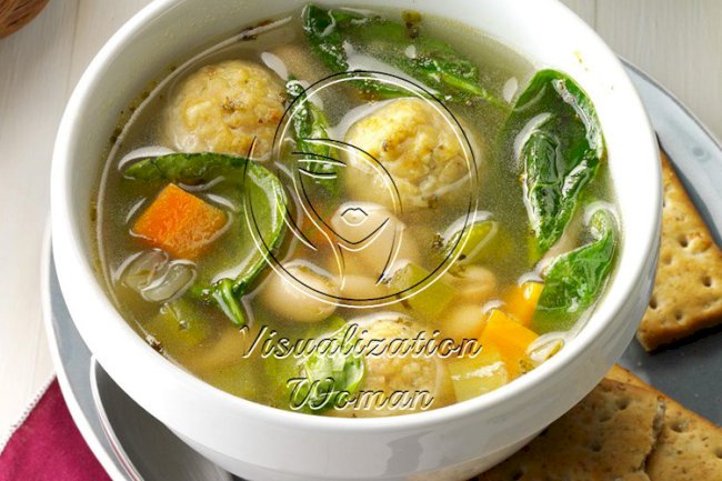 Italian Chicken Meatball and Bean Soup