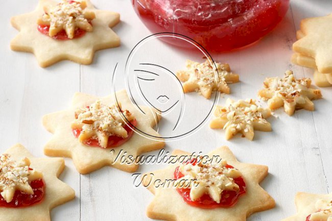 Almond Raspberry Stars