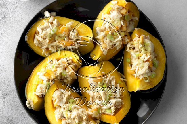 Apricot Crab Stuffed Acorn Squash