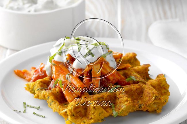 Chicken and Falafel Waffles