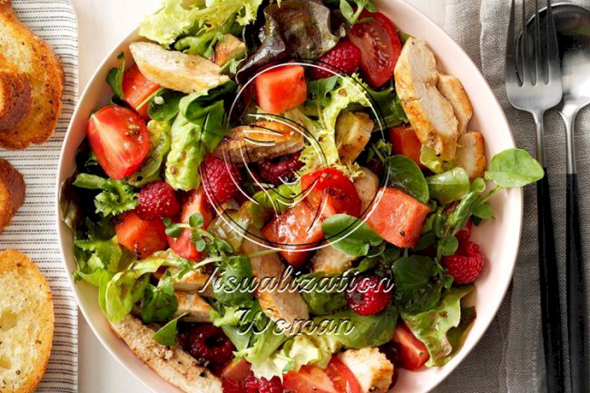 Tomato-Melon Chicken Salad