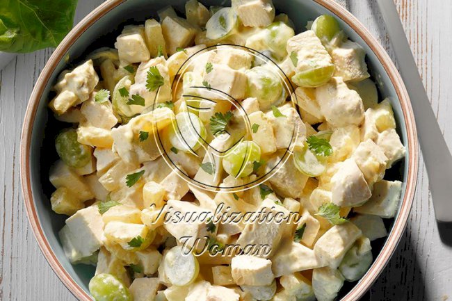 Curried Chicken Salad with Pineapple and Grapes
