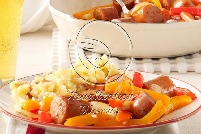 Chicken Sausages with Peppers