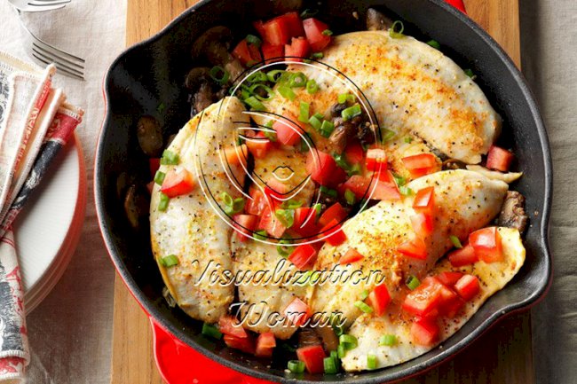 Lemon-Pepper Tilapia with Mushrooms