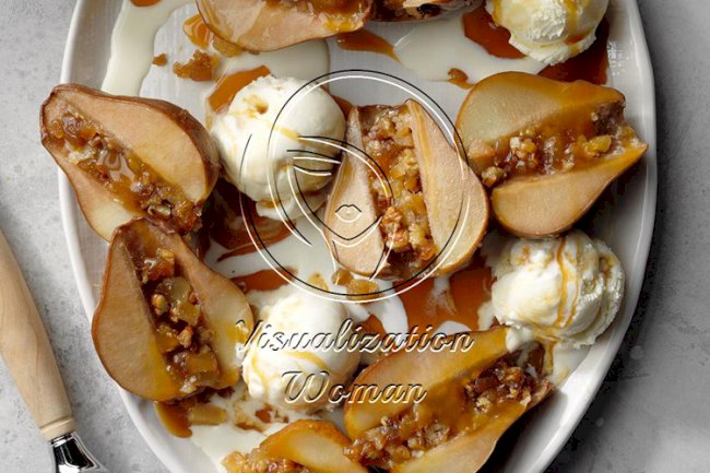 Slow-Cooked Gingered Pears