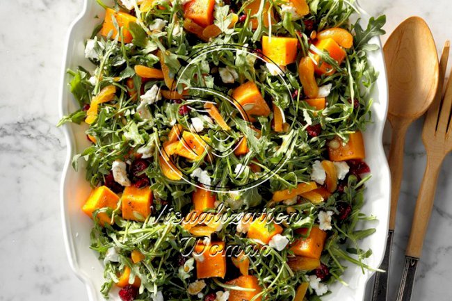 Roasted Pumpkin Salad with Orange Dressing