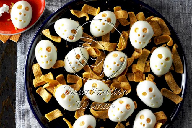 Skull Deviled Eggs