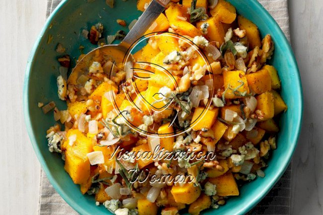 Pumpkin with Walnuts and Blue Cheese