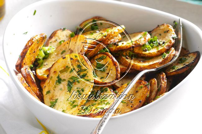 Roasted Tater Rounds with Green Onions & Tarragon