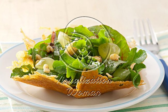 Parmesan, Walnut & Arugula Baskets