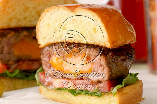 Cheese-Stuffed Burgers for Two