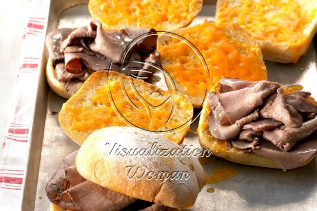 Cheddar French Dip Sandwiches