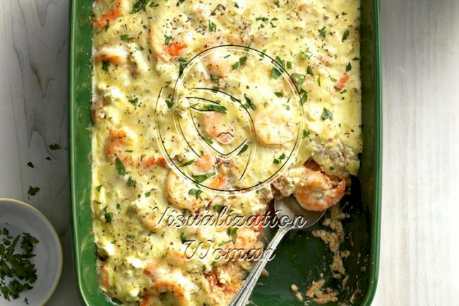 Angel Hair Shrimp Bake