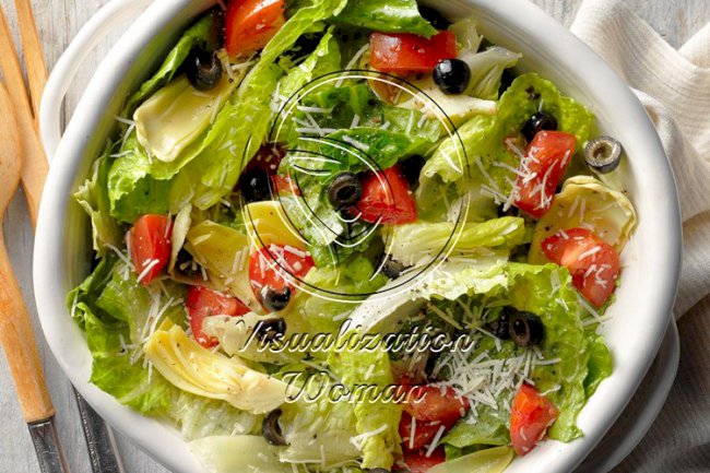 Lemon Artichoke Romaine Salad
