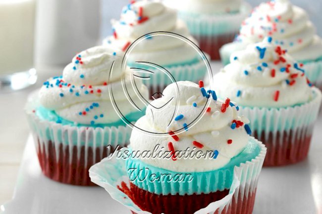 Patriotic Ice Cream Cupcakes