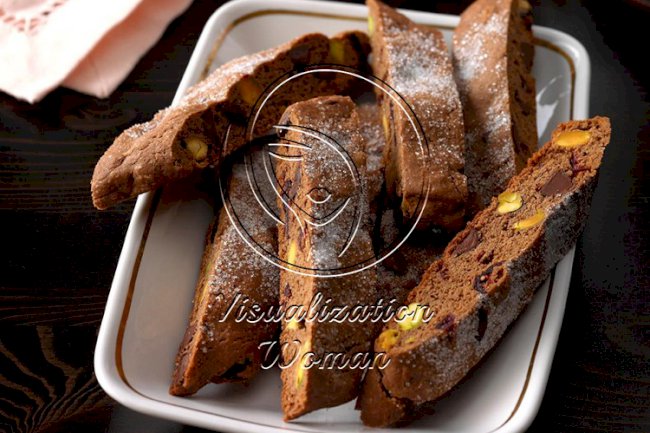 Chocolate Pistachio Biscotti