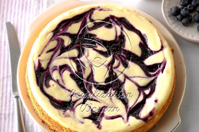 Contest-Winning Blueberry Swirl Cheesecake