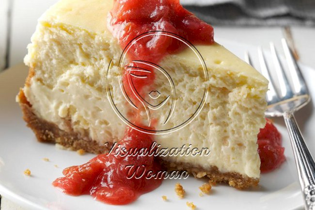 Coconut Cheesecake & Rhubarb Compote