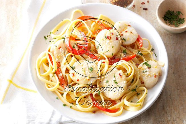 Sea Scallops and Fettuccine