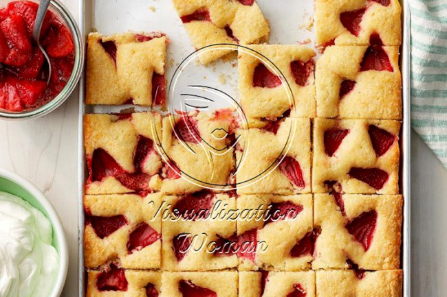 Roasted Strawberry Sheet Cake