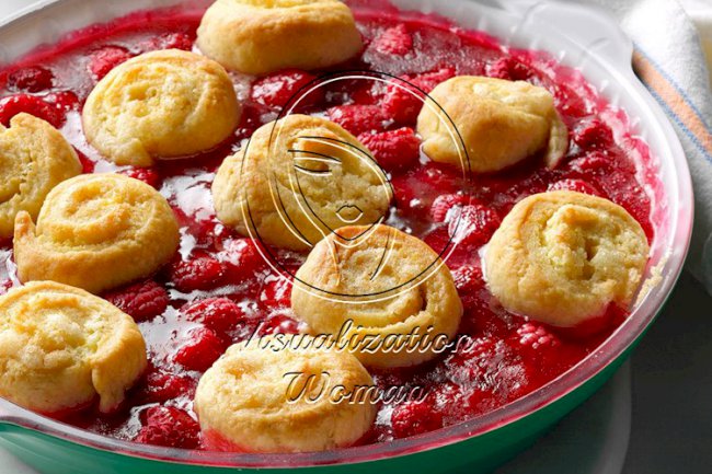 Lemon Whirligigs with Raspberries