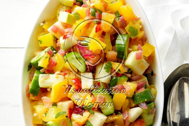 Kohlrabi, Cucumber and Tomato Salad