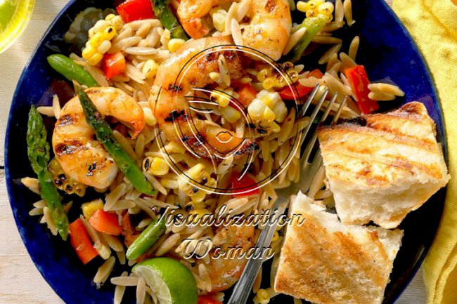 Grilled Jerk Shrimp Orzo Salad