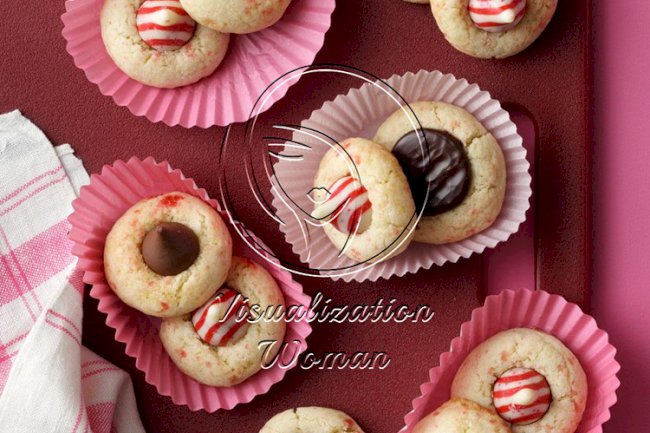 Candy Cane Blossom Cookies