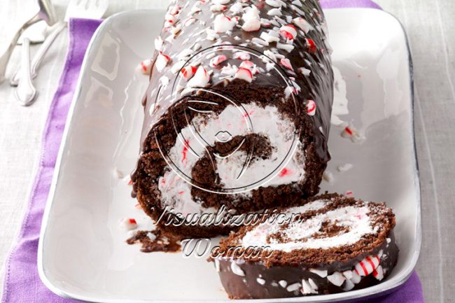 Chocolate Peppermint Log