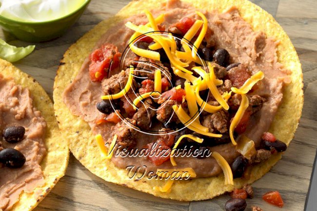 Black Bean and Beef Tostadas