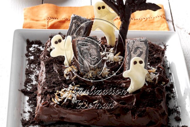 Ghosts in the Graveyard Cake