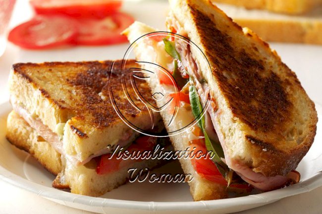 Grilled Pesto, Ham and Provolone Sandwiches